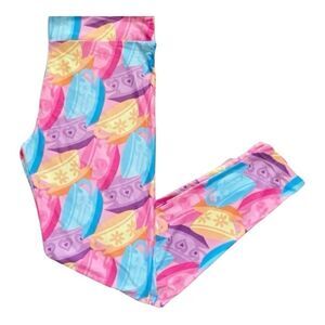 Disney Parks Leggings Mad Tea Party Colorful Teacup Print Womens New